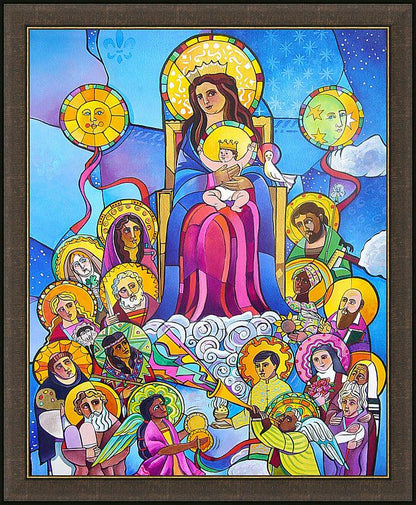 Wall Frame Espresso - Mary, Queen of the Saints by M. McGrath