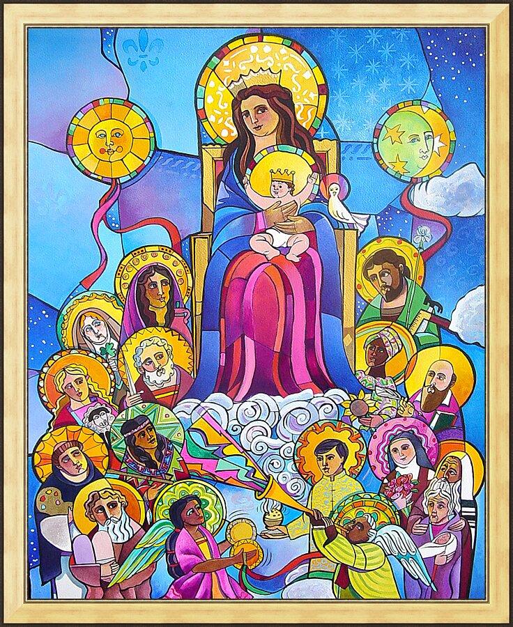 Wall Frame Gold - Mary, Queen of the Saints by M. McGrath