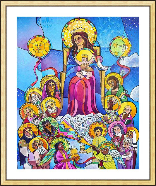 Wall Frame Gold, Matted - Mary, Queen of the Saints by M. McGrath