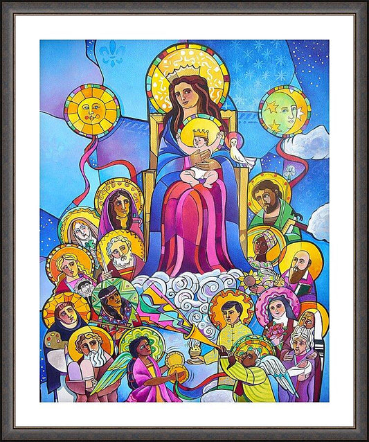Wall Frame Espresso, Matted - Mary, Queen of the Saints by M. McGrath