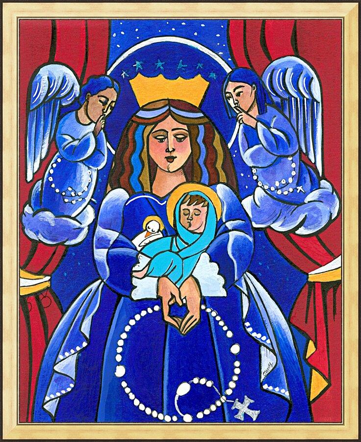 Wall Frame Gold - Mary, Queen of Heaven by Br. Mickey McGrath, OSFS - Trinity Stores