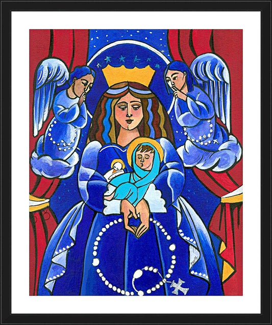 Wall Frame Black, Matted - Mary, Queen of Heaven by M. McGrath