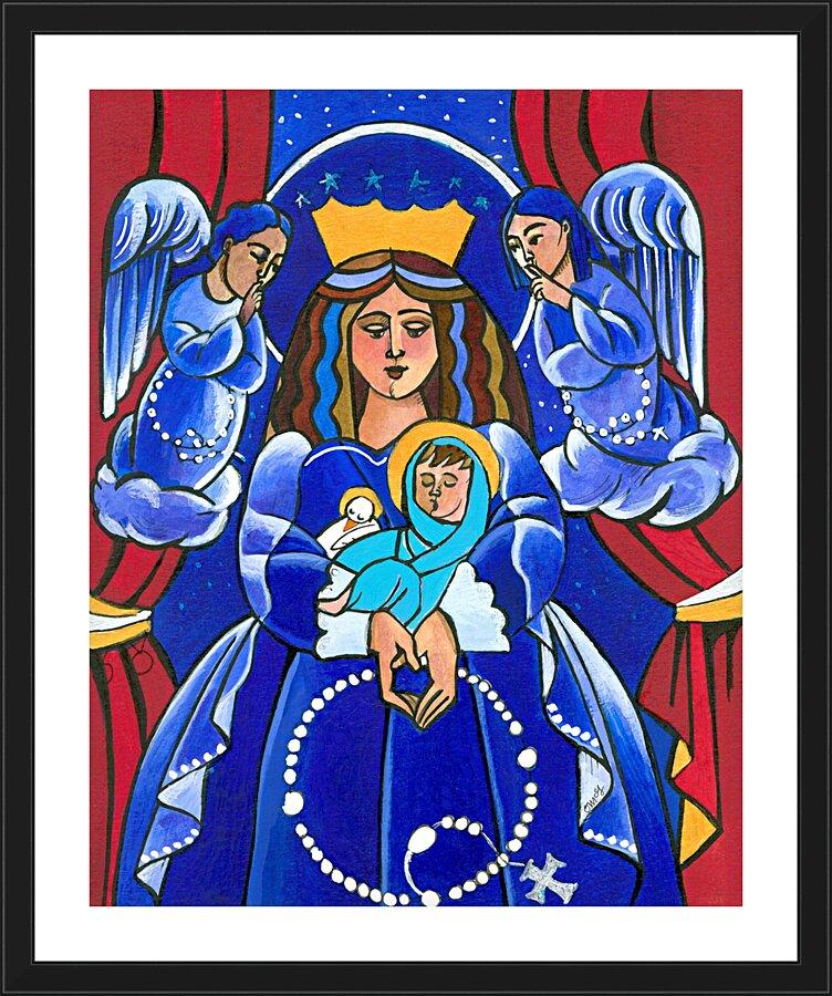 Wall Frame Black, Matted - Mary, Queen of Heaven by Br. Mickey McGrath, OSFS - Trinity Stores