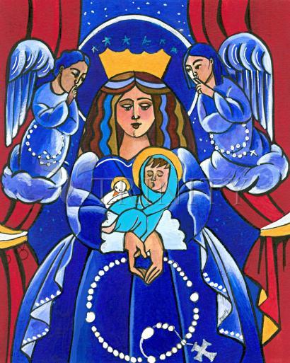 Wall Frame Black, Matted - Mary, Queen of Heaven by Br. Mickey McGrath, OSFS - Trinity Stores