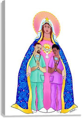 Canvas Print - Our Lady of Refuge with Health Care Workers by M. McGrath