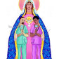 Wall Frame Black, Matted - Our Lady of Refuge with Health Care Workers by M. McGrath
