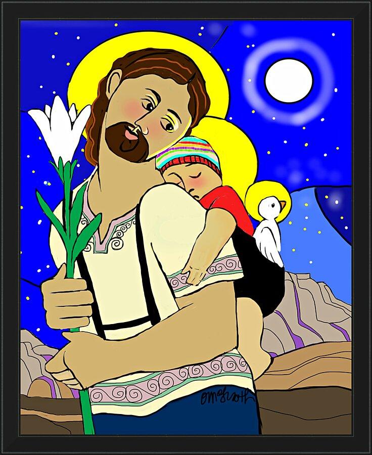 Wall Frame Black - Resting on the Flight to Egypt by M. McGrath