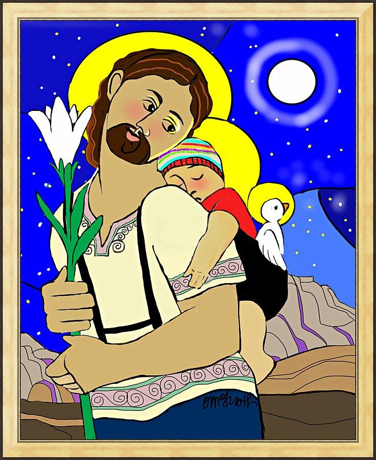 Wall Frame Gold - Resting on the Flight to Egypt by M. McGrath