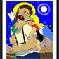 Wall Frame Black, Matted - Resting on the Flight to Egypt by M. McGrath