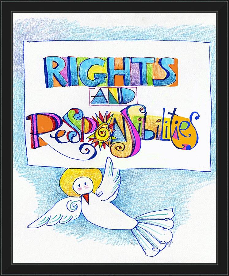Wall Frame Black - Rights and Responsibilities by Br. Mickey McGrath, OSFS - Trinity Stores