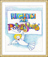 Wall Frame Gold - Rights and Responsibilities by M. McGrath