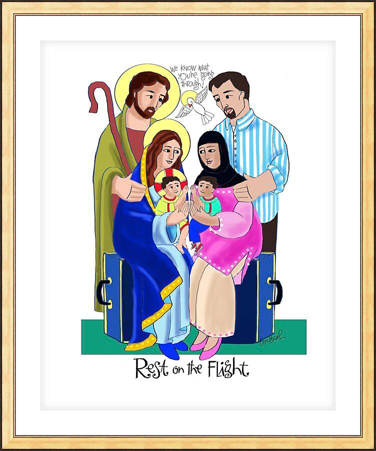 Wall Frame Gold, Matted - Rest on the Flight by Br. Mickey McGrath, OSFS - Trinity Stores
