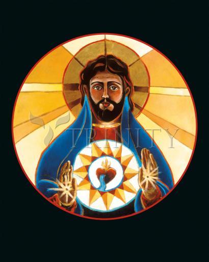 Wall Frame Black, Matted - Sacred Heart by Br. Mickey McGrath, OSFS - Trinity Stores