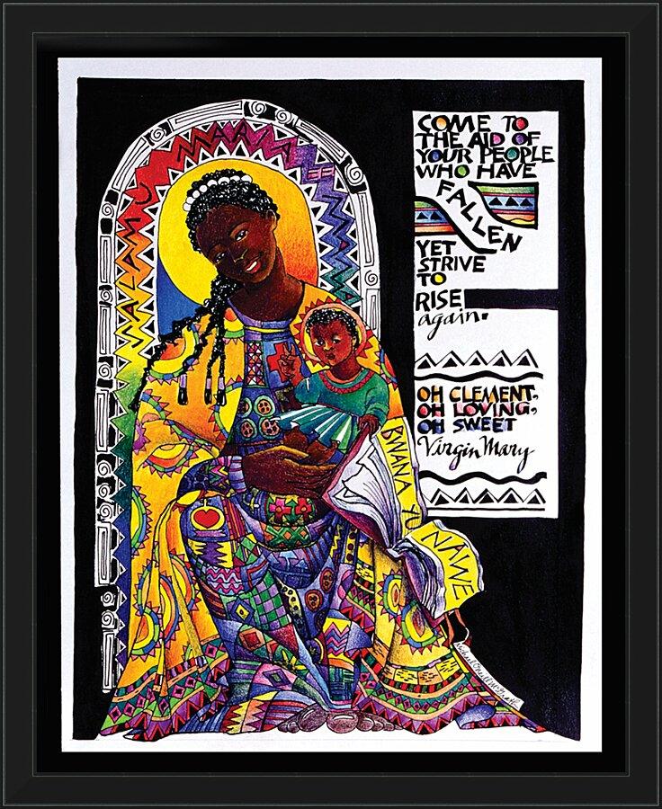 Wall Frame Black - Salamu Maria 'Hail Mary' in Swahili by Br. Mickey McGrath, OSFS - Trinity Stores