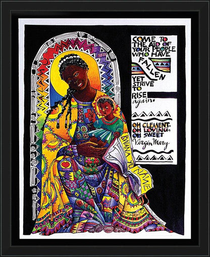 Wall Frame Black - Salamu Maria 'Hail Mary' in Swahili by Br. Mickey McGrath, OSFS - Trinity Stores
