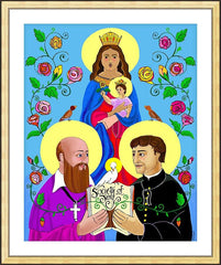 Wall Frame Gold - Sts. Francis de Sales and John Bosco by M. McGrath