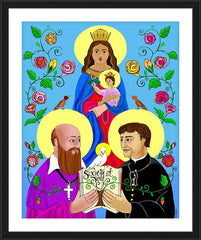 Wall Frame Black - Sts. Francis de Sales and John Bosco by M. McGrath