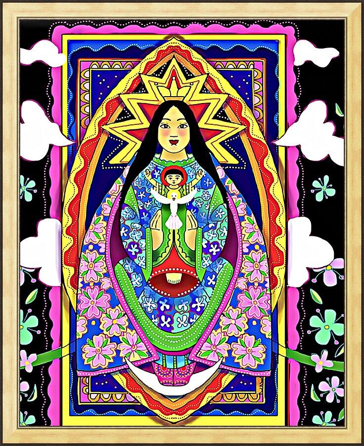 Wall Frame Gold - Mary, Seat of Eastern Wisdom by Br. Mickey McGrath, OSFS - Trinity Stores