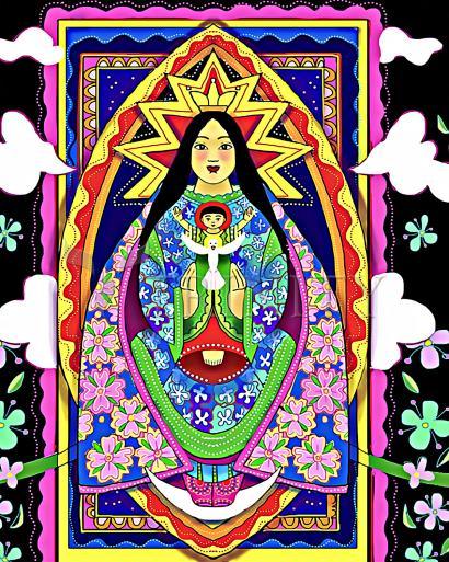Wall Frame Black, Matted - Mary, Seat of Eastern Wisdom by M. McGrath