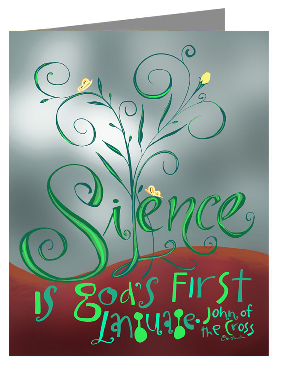 Silence is God's First Language - Custom Text Note Card 