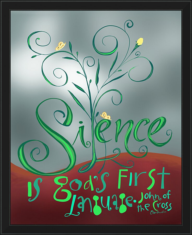 Wall Frame Black - Silence is God's First Language by M. McGrath