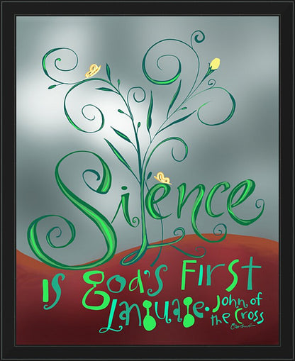 Wall Frame Black - Silence is God's First Language by M. McGrath