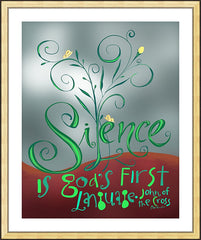 Wall Frame Gold - Silence is God's First Language by M. McGrath