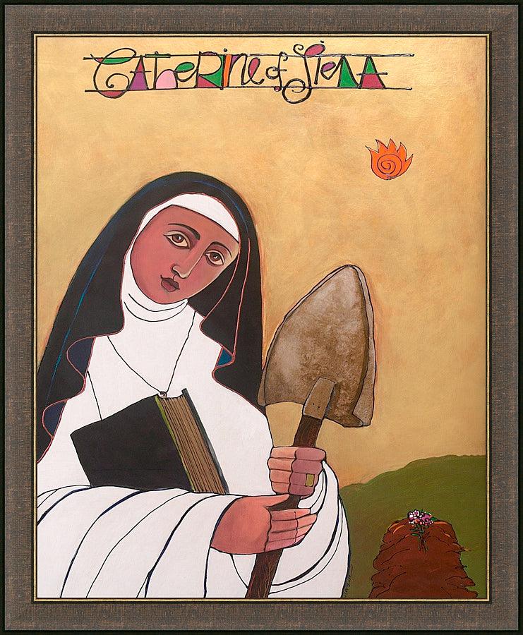 Wall Frame Espresso - St. Catherine of Siena by M. McGrath