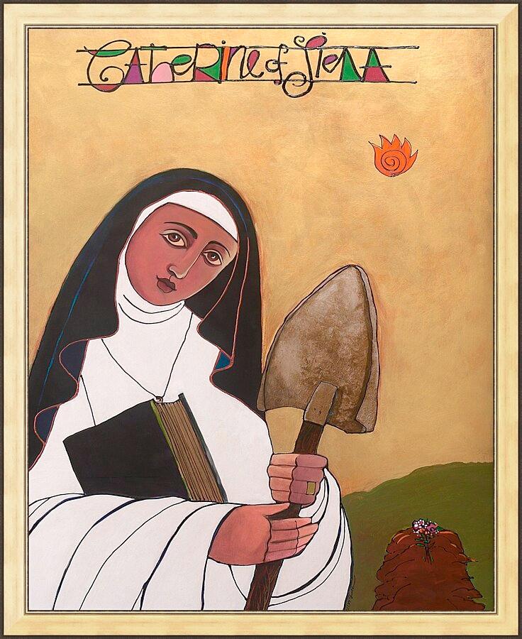 Wall Frame Gold - St. Catherine of Siena by M. McGrath