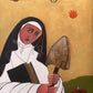 Wall Frame Gold, Matted - St. Catherine of Siena by Br. Mickey McGrath, OSFS - Trinity Stores
