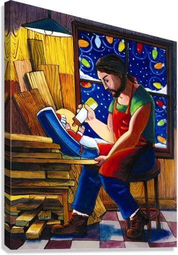Canvas Print - St. Joseph and Son's Christmas by Br. Mickey McGrath, OSFS - Trinity Stores
