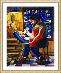 Wall Frame Gold - St. Joseph and Son's Christmas by M. McGrath