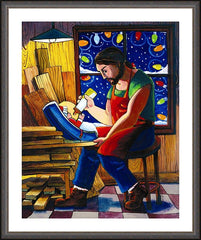 Wall Frame Espresso - St. Joseph and Son's Christmas by M. McGrath