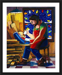 Wall Frame Black - St. Joseph and Son's Christmas by M. McGrath