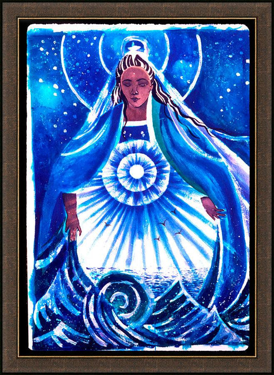 Wall Frame Espresso - Mary, Star of the Sea by M. McGrath