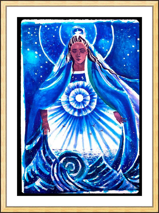 Wall Frame Gold, Matted - Mary, Star of the Sea by M. McGrath