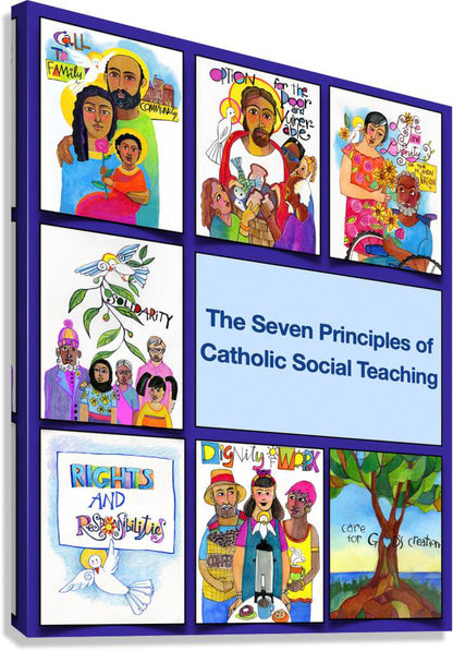 Seven Principles of Catholic Social Teaching - Canvas Print