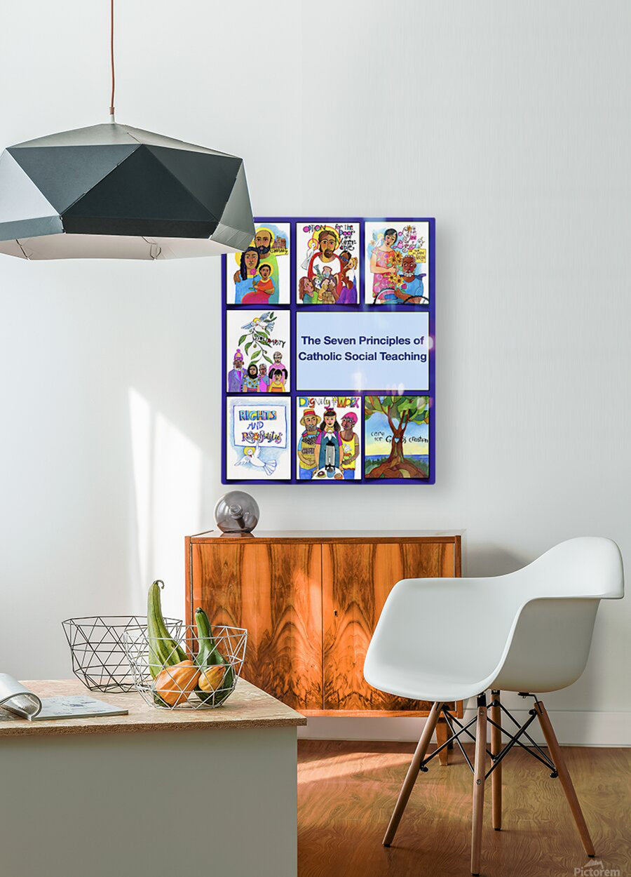 Seven Principles of Catholic Social Teaching - Metal Print