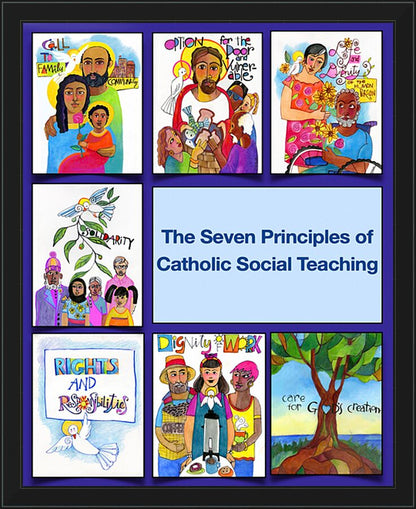 Wall Frame Black - Seven Principles of Catholic Social Teaching by M. McGrath