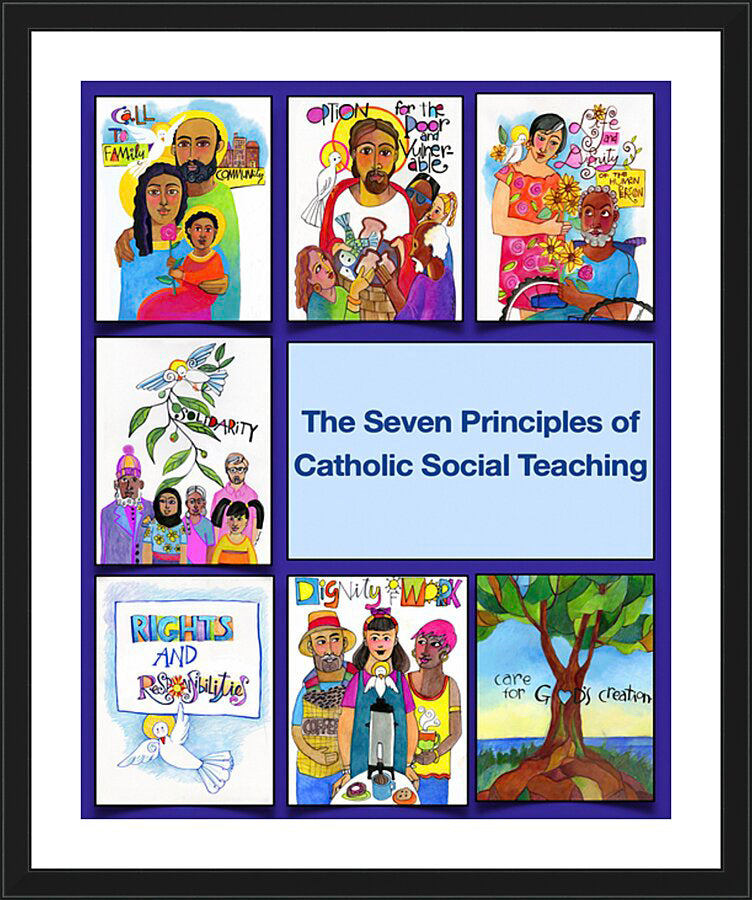 Wall Frame Black - Seven Principles of Catholic Social Teaching by M ...