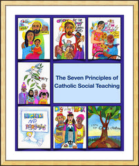 Wall Frame Gold - Seven Principles of Catholic Social Teaching by M. McGrath