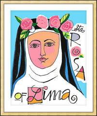 Wall Frame Gold - St. Rose of Lima by M. McGrath