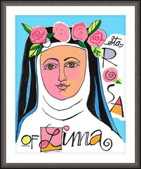 Wall Frame Espresso - St. Rose of Lima by M. McGrath