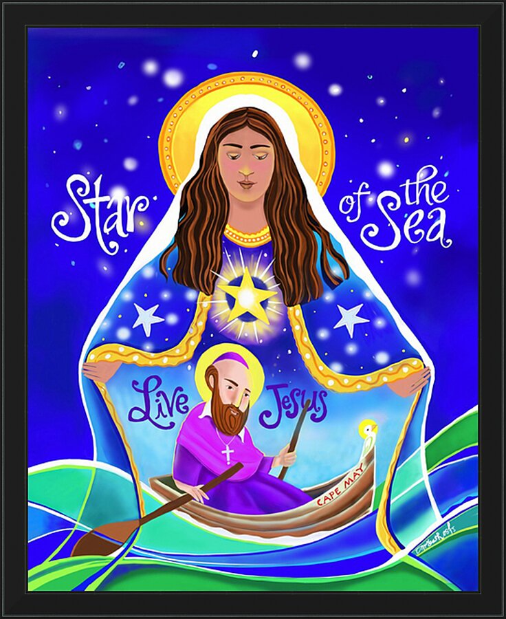 Wall Frame Black - Mary, Star of the Sea by M. McGrath