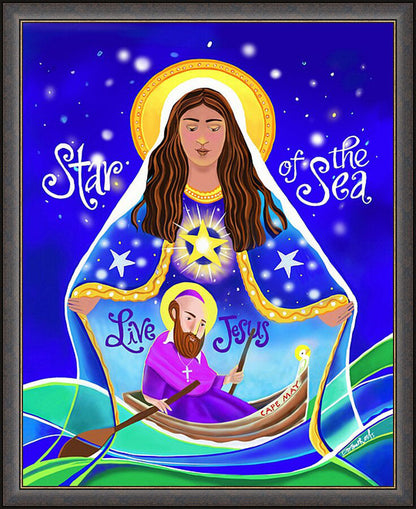 Wall Frame Espresso - Mary, Star of the Sea by M. McGrath