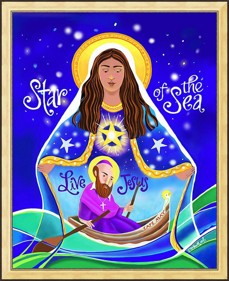 Wall Frame Gold - Mary, Star of the Sea by M. McGrath