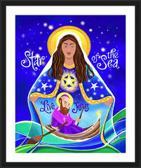 Wall Frame Black - Mary, Star of the Sea by M. McGrath
