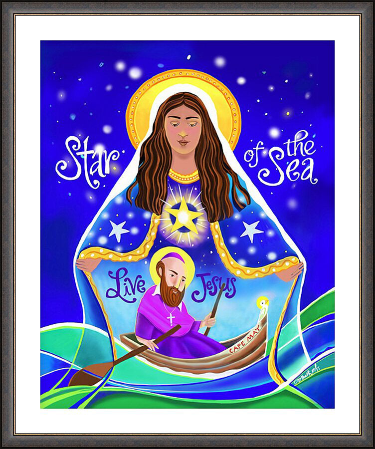 Wall Frame Espresso - Mary, Star of the Sea by M. McGrath