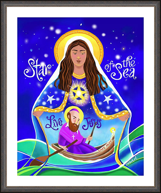 Wall Frame Espresso, Matted - Mary, Star of the Sea by M. McGrath