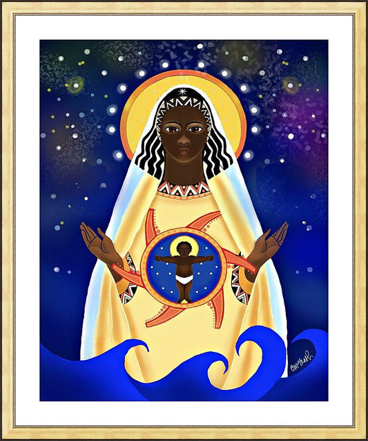 Wall Frame Gold, Matted - Mary, Star of the Sea by M. McGrath